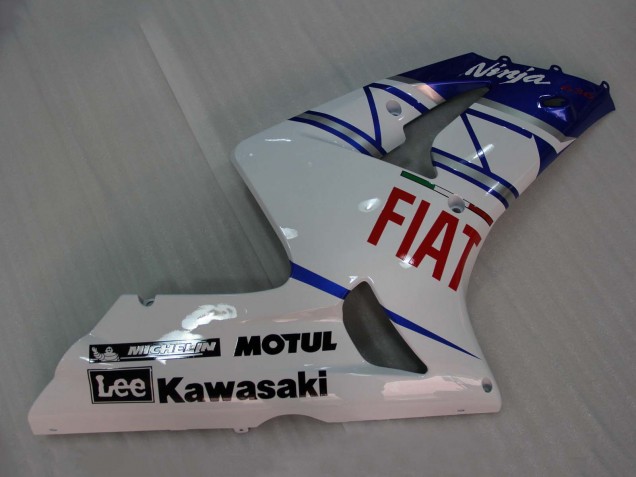 Carénages Moto Kawasaki ZX6R 2003-2004 - Blanc Bleu Rouge Fiat