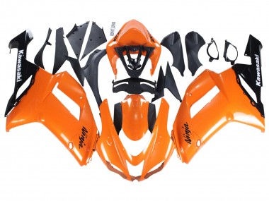 Carénages Moto Kawasaki ZX6R 2007-2008 - Orange Noir Ninja