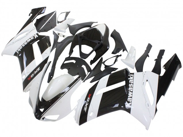 Carénage Moto Kawasaki ZX6R 2007-2008 - Blanc Noir