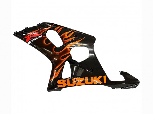 Carénages Moto Suzuki GSXR1000 2000-2002 - Noir Brillant Orange Flamme