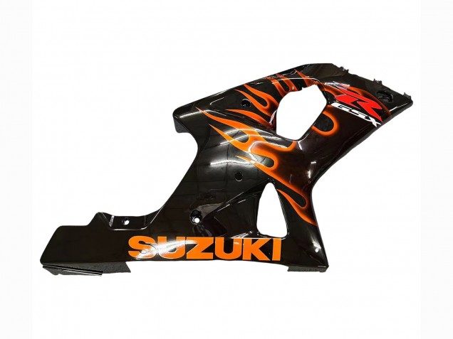 Carénages Moto Suzuki GSXR1000 2000-2002 - Noir Brillant Orange Flamme