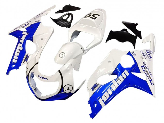 Carénages Moto Suzuki GSXR1000 2000-2002 - Blanc Bleu Jordan 59