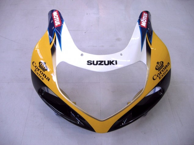 Carénages Moto Suzuki GSXR1000 2000-2002 - Jaune Bleu Foncé Blanc Motul Corona