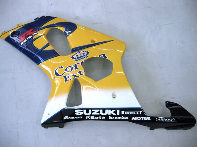 Carénages Moto Suzuki GSXR1000 2000-2002 - Jaune Bleu Foncé Blanc Motul Corona
