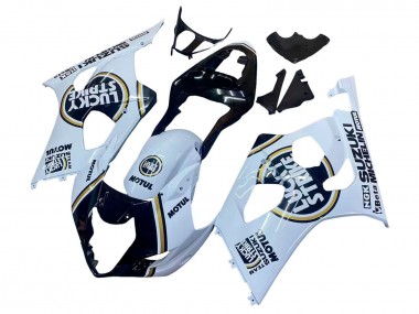 Carénages Moto Suzuki GSXR 1000 2003-2004 - Blanc Noir Or Motul Lucky Strike
