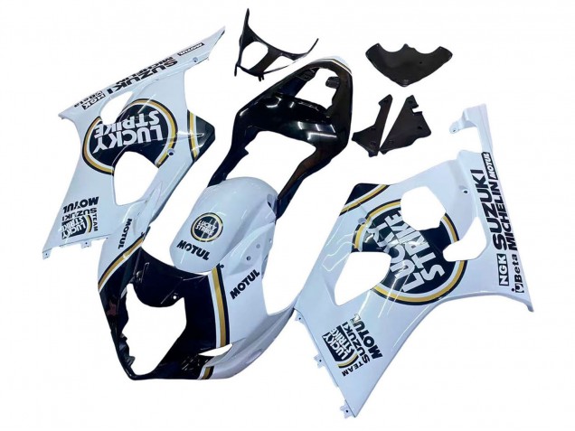 Carénages Moto Suzuki GSXR 1000 2003-2004 - Blanc Noir Or Motul Lucky Strike