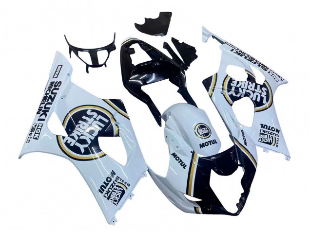 Carénages Moto Suzuki GSXR 1000 2003-2004 - Blanc Noir Or Motul Lucky Strike