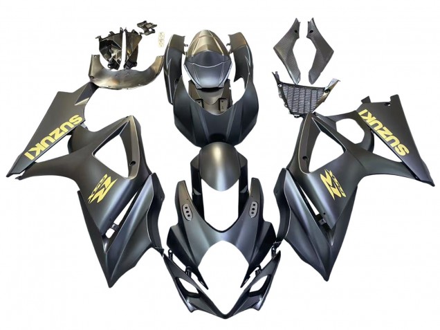 Carénages Moto Suzuki GSXR 1000 2007-2008 - Noir Mat Or Décalque