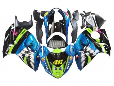 Carénages Moto Suzuki GSXR 1300 Hayabusa 2008-2020 - Bleu Vert Noir Requin 46