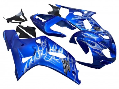 Carénages Moto Suzuki GSXR 600 / GSXR 750 2001-2003 - Bleu Blanc Flamme