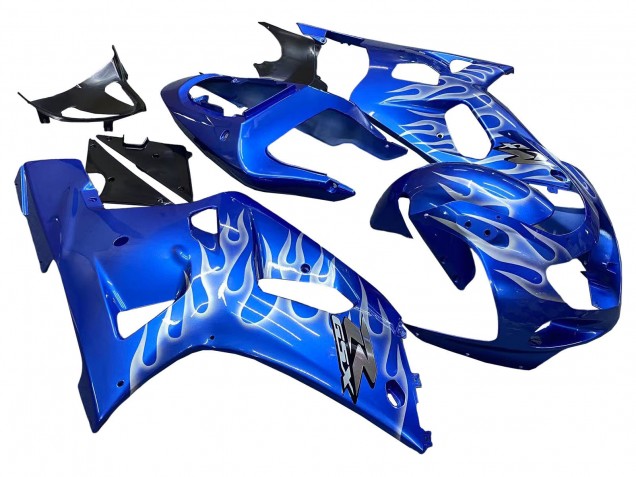 Carénages Moto Suzuki GSXR 600 / GSXR 750 2001-2003 - Bleu Blanc Flamme