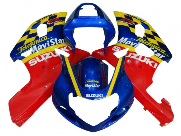 Carénages Moto Suzuki GSXR 600 / GSXR 750 2001-2003 - Bleu Rouge Jaune
