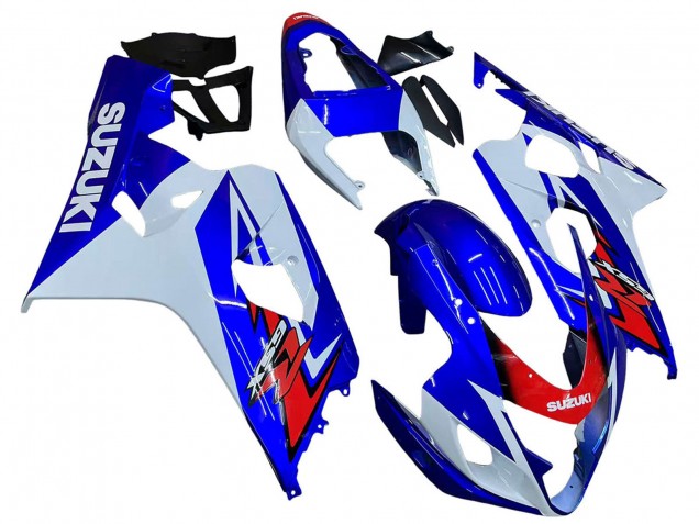 Carénage Moto Suzuki GSXR 600 / GSXR 750 2004-2005 - Blanc Bleu Rouge