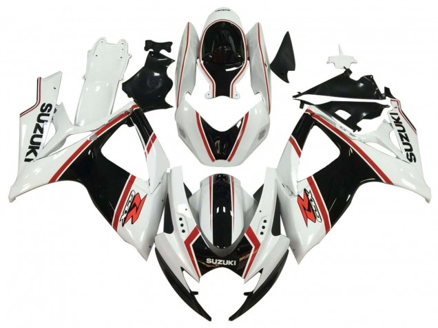 Carénage Moto Suzuki GSXR 600 / GSXR 750 2006-2007 - Blanc Noir Rouge
