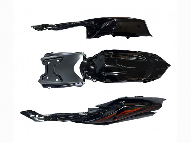Carénages Moto Suzuki GSXR 600 / GSXR 750 2008-2010 - Noir Brillant Orange Flamme