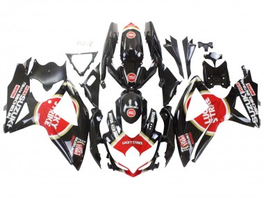 Carénages Moto Suzuki GSXR 600 / GSXR 750 2008-2010 - Noir Brillant Rouge Blanc Motul Lucky Strike