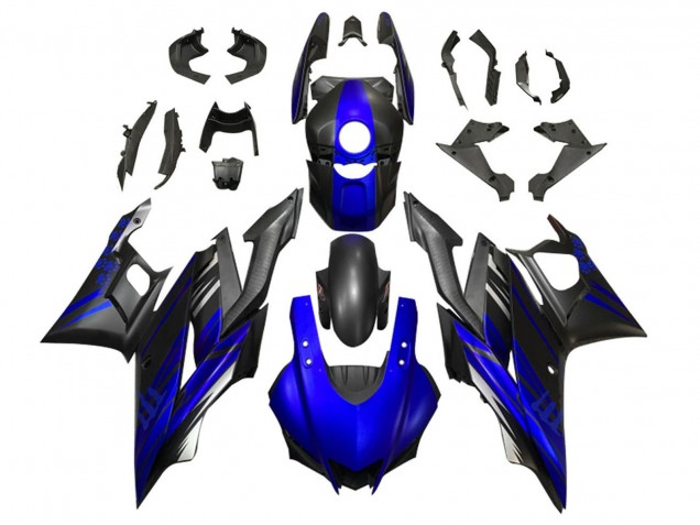 Carénage Moto Yamaha YZF R3/R25 2019-2021 - Bleu Noir Mat