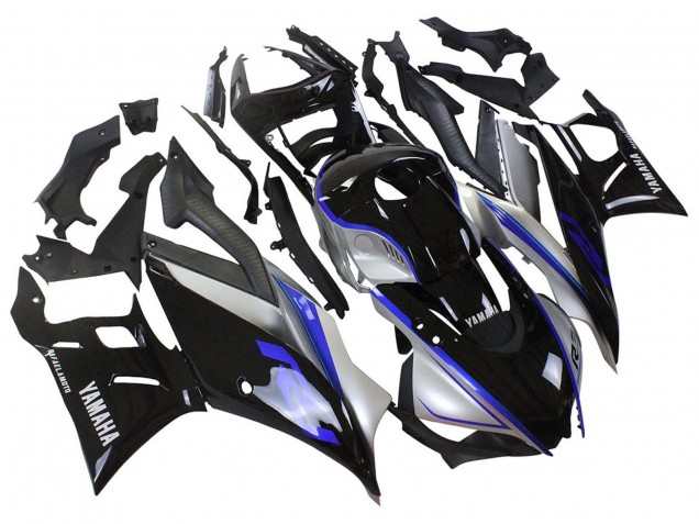 Carénages Moto Yamaha YZF R3/R25 2022-2024 - Argent Bleu Noir Brillant