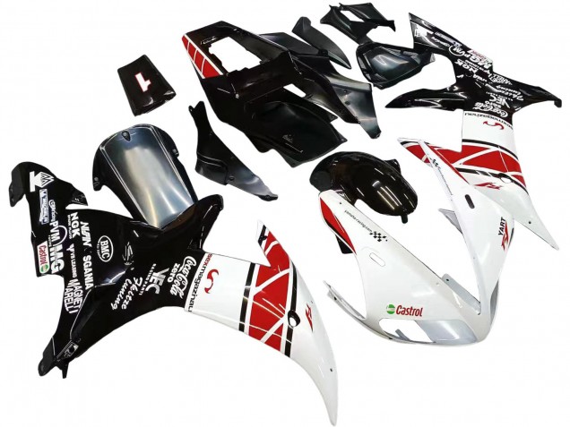 Carénages Moto Yamaha YZF 1000 R1 2002-2003 - Blanc Rouge Noir Castrol