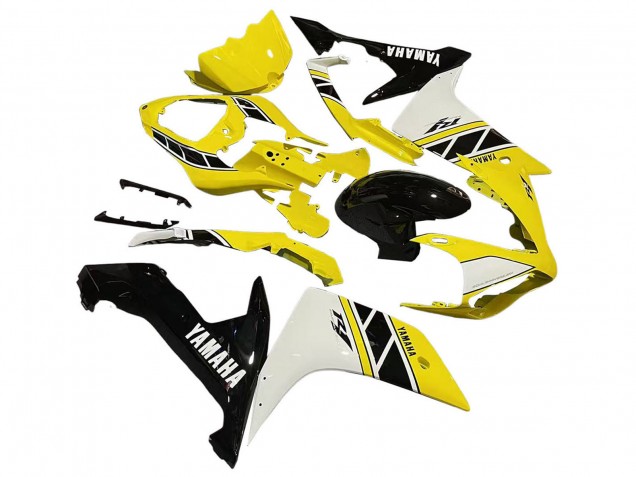 Carénage Moto Yamaha YZF 1000 R1 2007-2008 - Jaune Blanc Noir