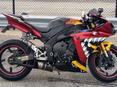 Carénages Moto Yamaha YZF 1000 R1 2009-2011 - Rouge Jaune Noir Requin 46