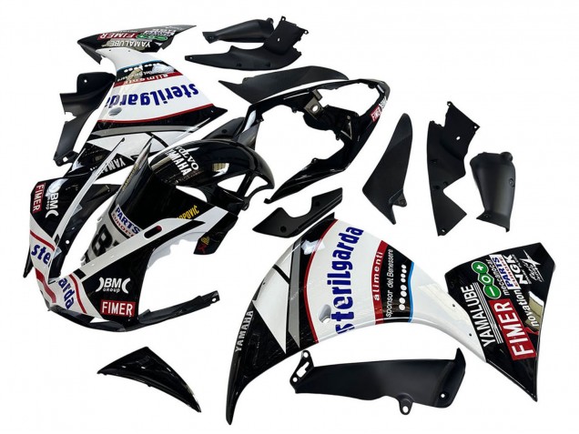 Carénages Moto Yamaha YZF 1000 R1 2009-2011 - Noir Brillant Blanc Rouge Volvo Fimer Yamalube 87