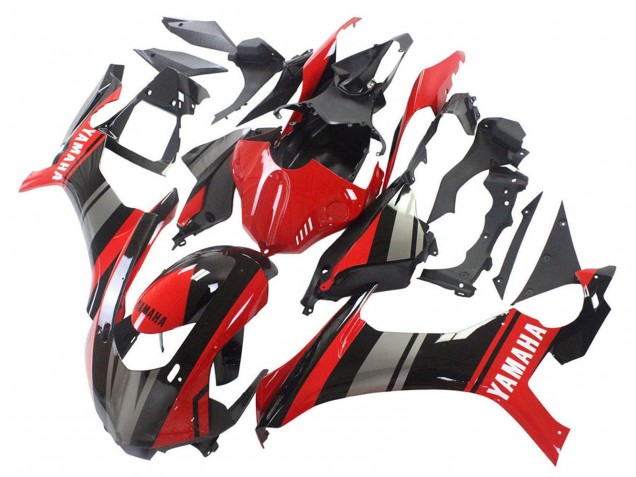 Carénages Moto Yamaha YZF 1000 R1 2015-2019 - Rouge Noir Argent