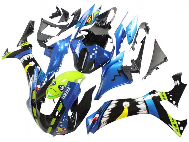 Carénages Moto Yamaha YZF 1000 R1 2020-2025 - Bleu Vert Noir Requin