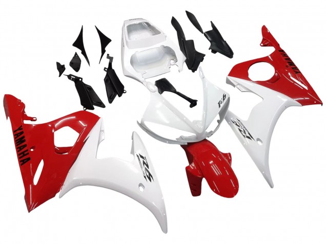 Carénages Moto Yamaha YZF R6S 2006-2009 - Blanc Rouge