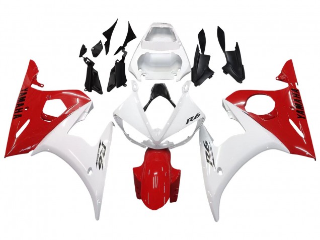 Carénages Moto Yamaha YZF R6S 2006-2009 - Blanc Rouge