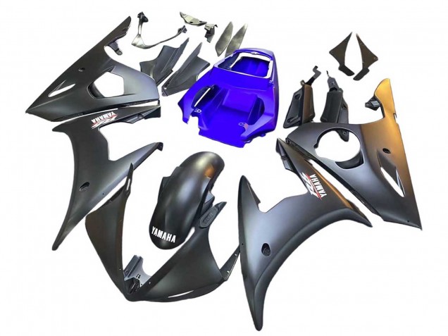 Carénages Moto Yamaha YZF R6S 2006-2009 - Bleu Noir Mat