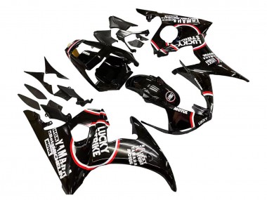 Carénages Moto Yamaha YZF R6S 2006-2009 - Noir Brillant Rouge Blanc Lucky Strike Motul