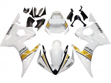 Carénages Moto Yamaha YZF R6S 2006-2009 - Blanc Or