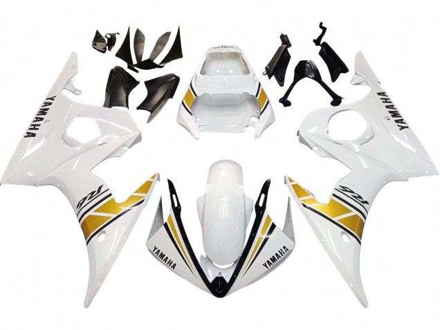 Carénages Moto Yamaha YZF R6S 2006-2009 - Blanc Or