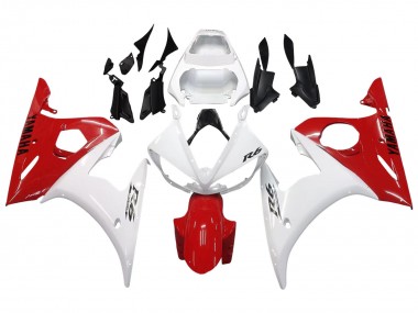 Carénages Moto Yamaha YZF 600 R6 2005 - Blanc Rouge