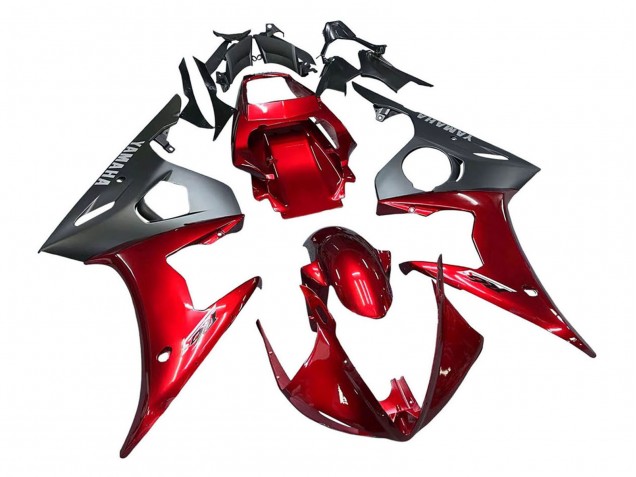 Kits Carénage Moto Yamaha YZF 600 R6 2005 - Rouge Noir Mat