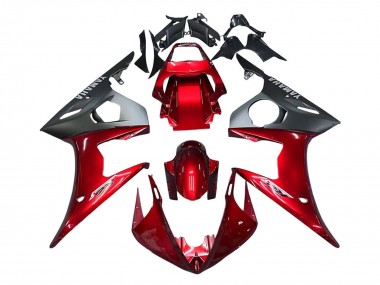 Kits Carénage Moto Yamaha YZF 600 R6 2005 - Rouge Noir Mat