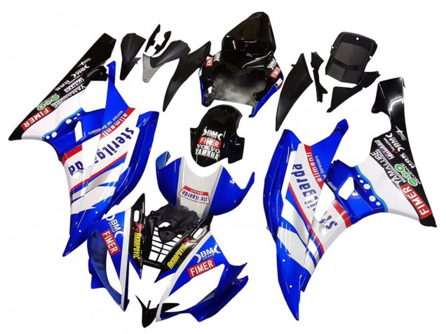 Carénages Moto Yamaha YZF 600 R6 2006-2007 - Blanc Bleu Noir Fimer Volvo Yamalube Sterilgarda