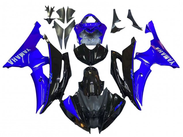 Carénages Moto Yamaha YZF 600 R6 2008-2016 - Bleu Noir Brillant