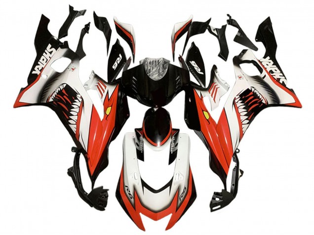 Carénages Moto Yamaha YZF 600 R6 2017-2023 - Blanc Rouge Noir Requin