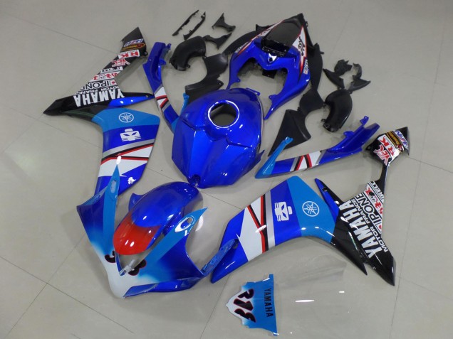 Carénages Moto Yamaha YZF R1 2007-2008 - Bleu Blanc Rouge Noir