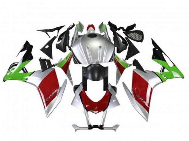 Kits Carénage Moto Aprilia RSV4 1000 2016-2020 - Argent Rouge Noir Vert