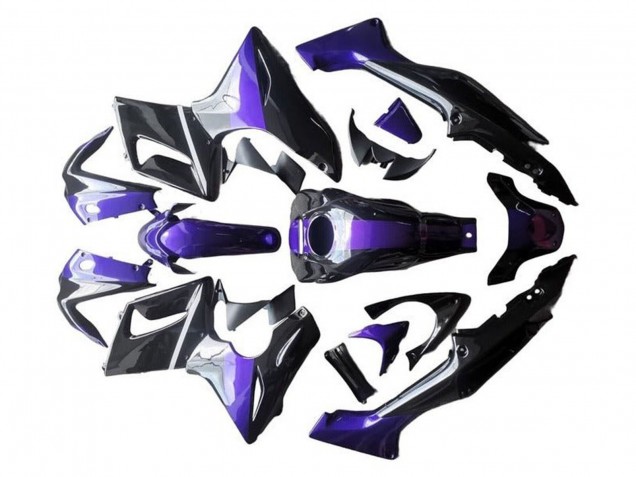 Carénages Moto Honda CBR125R 2002-2006 - Argent Violet Noir Brillant