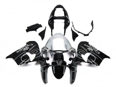 Carénages Moto Kawasaki ZX9R 2002-2003 - Noir Brillant Blanc Corona Extra