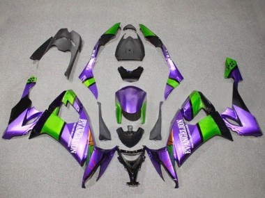 Carénages Moto Kawasaki ZX10R 2008-2010 - Violet Vert Noir Evangelion