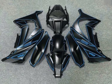 Carénages Moto Kawasaki ZX10R 2011-2015 - Noir Mat Bleu