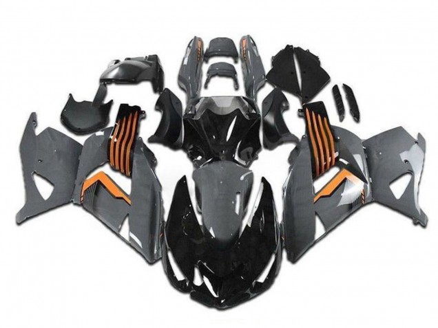 Carénages Moto Kawasaki ZX14R ZZR1400 2006-2011 - Gris Orange Noir