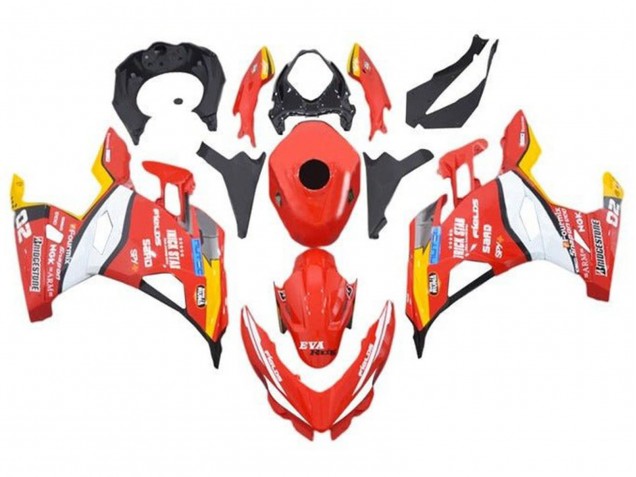 Carénages Moto Kawasaki Ninja 400 2018-2024 - Rouge Blanc Jaune Noir Trick Star Bridgestone