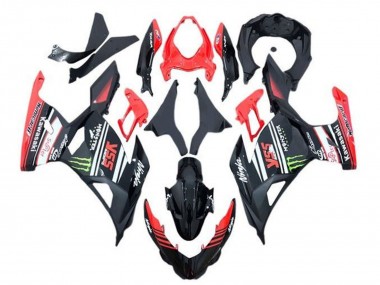 Carénages Moto Kawasaki Ninja 400 2018-2024 - Rouge Noir Vert Monstre