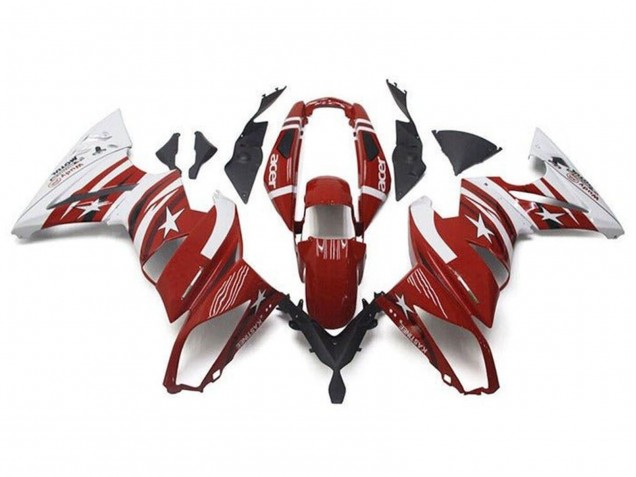 Carénages Moto Kawasaki Ninja 650 EX650 2009-2011 - Rouge Blanc Étoile Acer